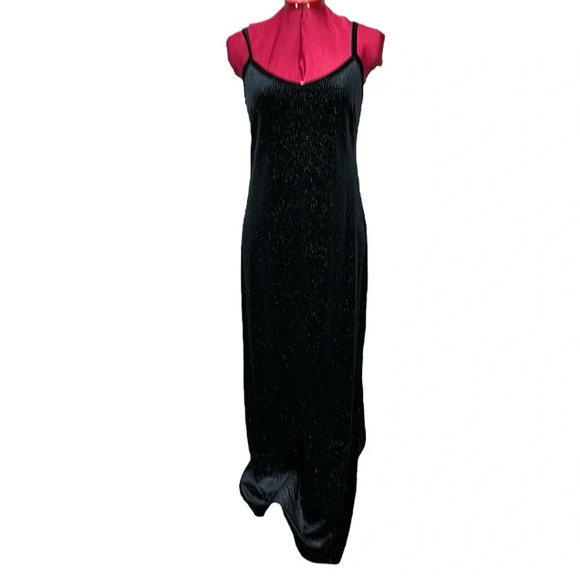 M Studio 2-piece spaghetti strap glitter dress with side slit and bolero coverup - Picture 1 of 9